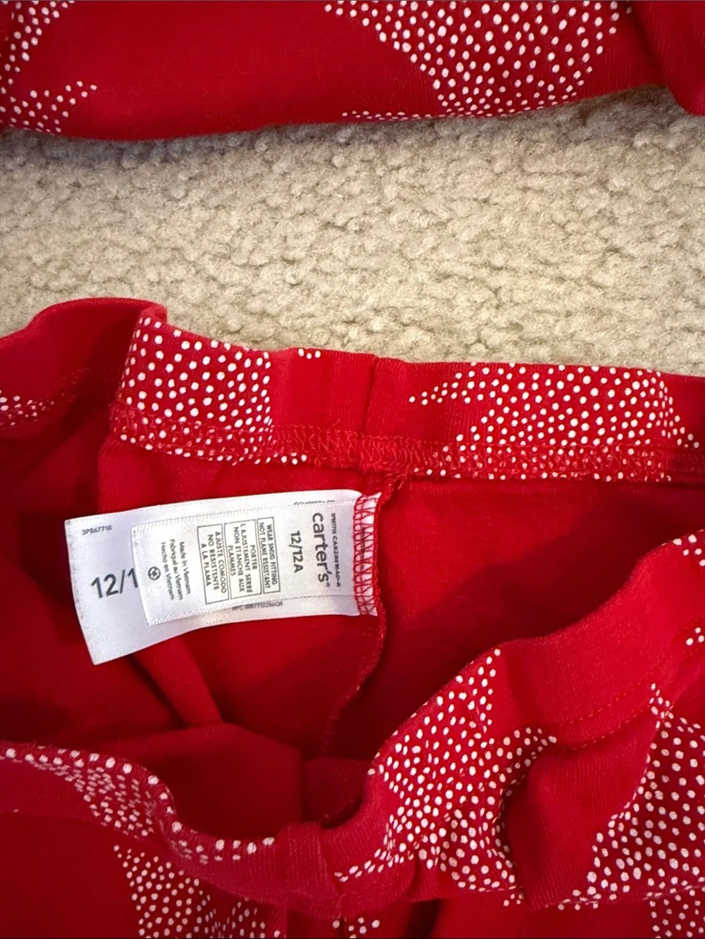 Carter's Red Holiday Tree Print Kids Pajama Set